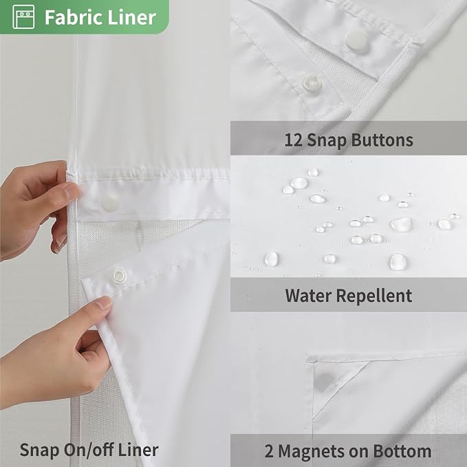 No Hook Stall Shower Curtain - Image 6