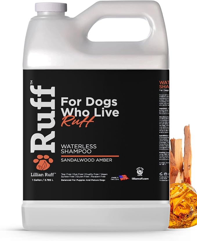 Ruff by Lillian Ruff No-Rinse Waterless Dog Shampoo Spray – Sandalwood Amber – by LillianRuff