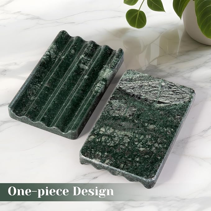 2PCS Koville Indian Natural Green Marble Soap Dish - Image 7