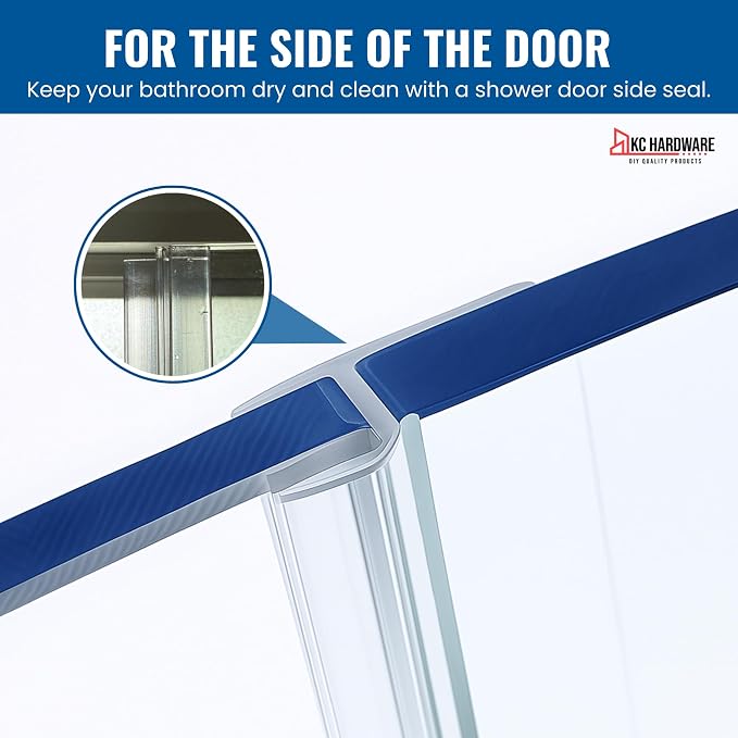 KC Hardware 85 Inch Frameless Shower Door Side Seal Strip, H-Type Glass Shower - Image 6