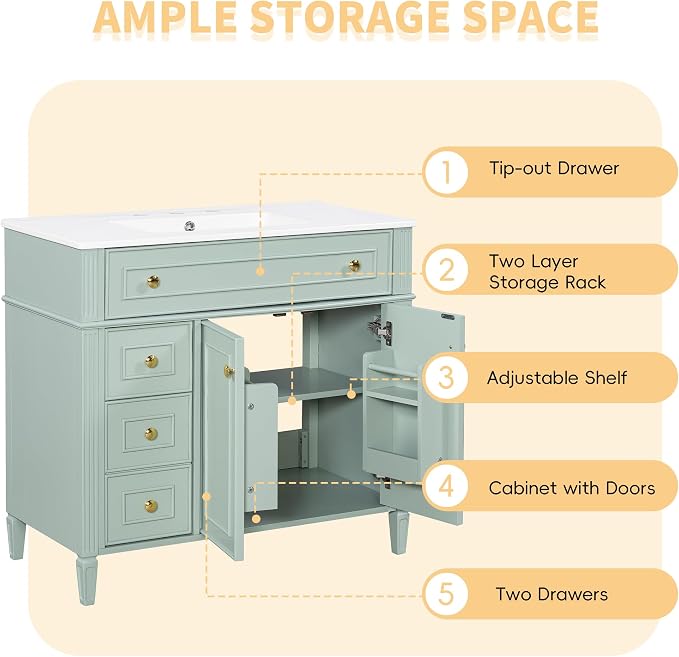 36" Bathroom Vanity Cabinet - Image 8