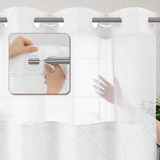 ROSERY No Hook Shower Curtain - Image 4