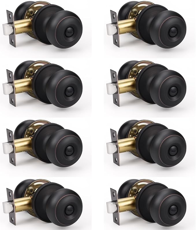 KNOBWELL 8 Pack Oil Rubbed Bronze Door Knobs by KNOBWELL