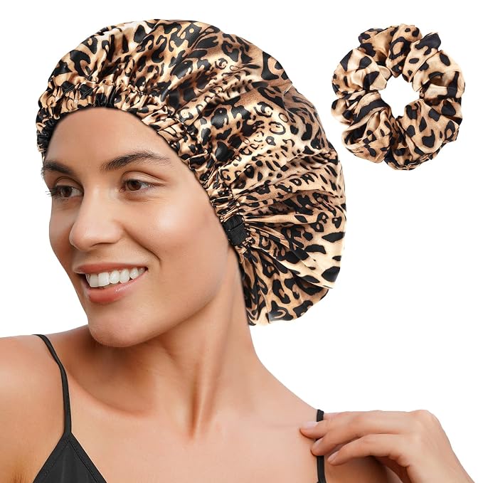 YANIBEST Adjustable Satin Bonnet Double Layer Hair Bonnet by yanibest