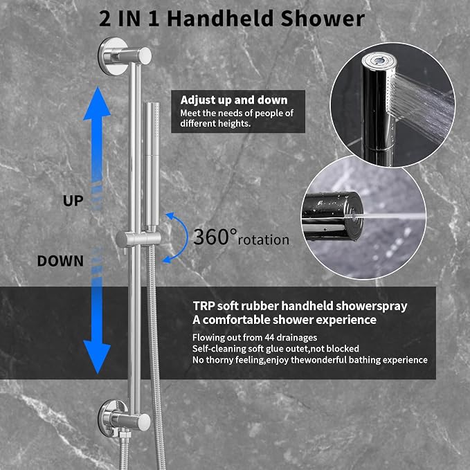 Chrome Shower Slide Bar System - Image 5