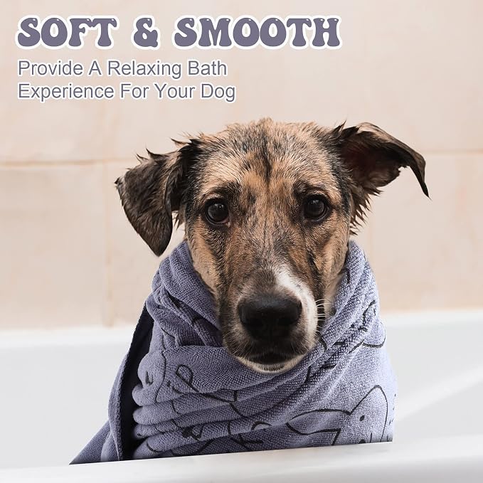 Peryiter 8 Pcs Dog Drying Towels Bulk 55'' x 28'' Pet Grooming Absorbent - Image 6