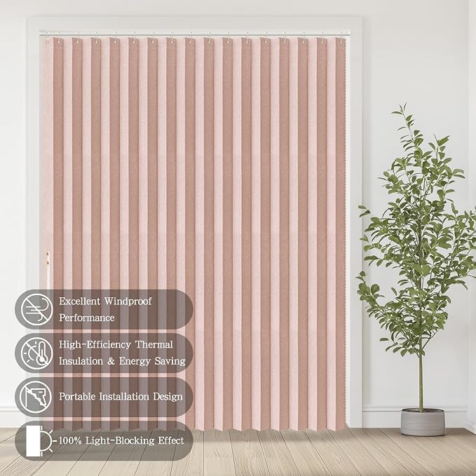 Accordian Door Curtain, 100% Blackout Folding Magnetic Doorway Curtains - Image 8