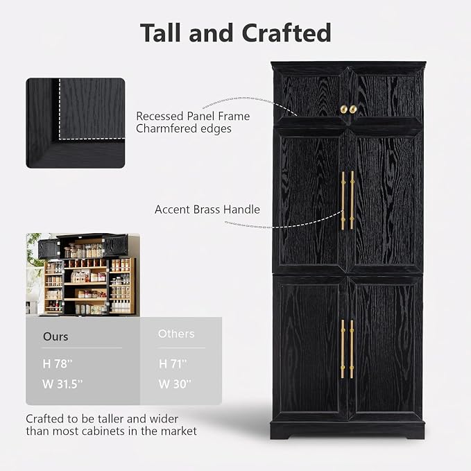 78.2" Tall Kitchen Pantry Cabinet - Image 3