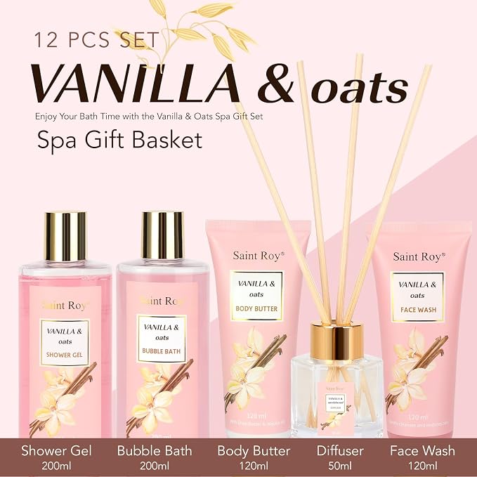 Bath and Body Gift Baskets for Women, Body Oil, Saint Roy Gifts for Mom - Image 4