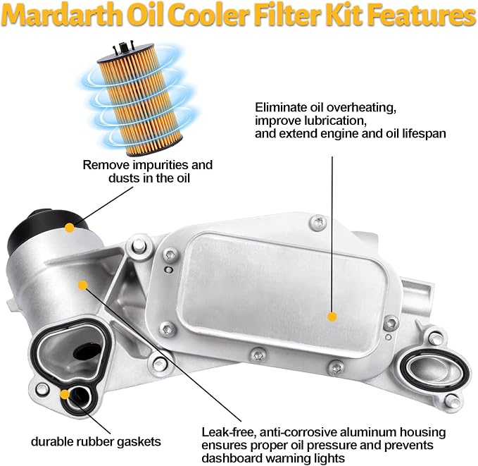 Engine Oil Cooler Filter Aluminum Housing Assembly Adapter Kit - Image 4