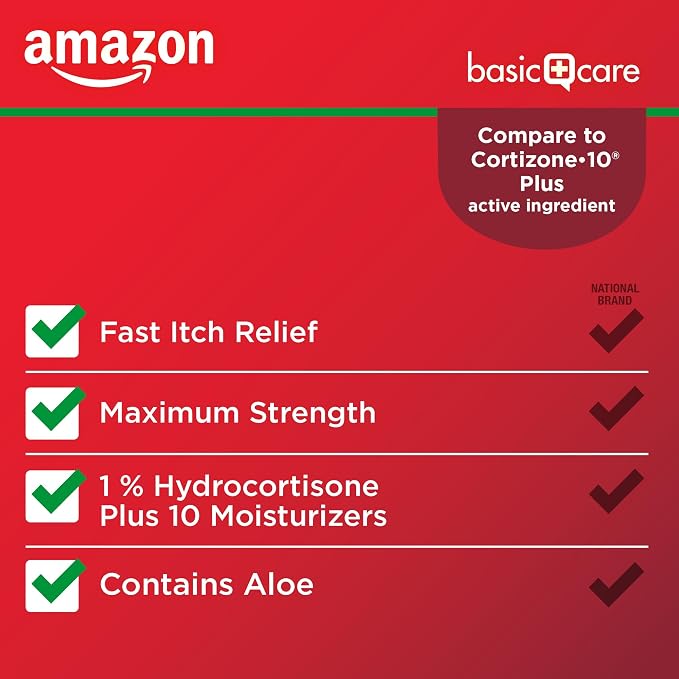 Amazon Basic Care Maximum Strength Hydrocortisone 1 Percent Anti-Itch Cream - Image 2