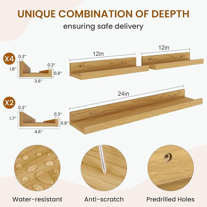 Axeman Picture Ledge Shelf, Floating Shelves - Image 3