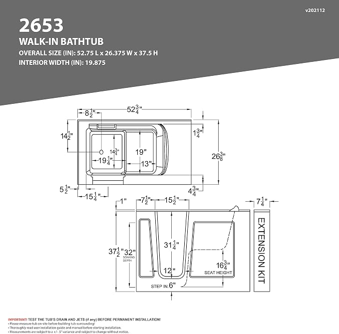 ANZZI Walk In Tub 53'' x 26'' Left Drain Soaking in White, Indulge in Ultimate - Image 5