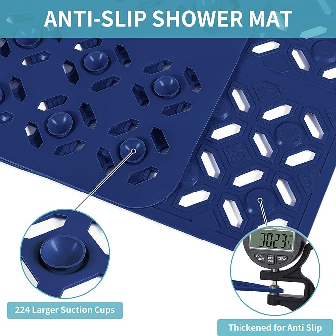 OTHWAY Square Shower Mat, TPE Anti Slip Shower mat - Image 2