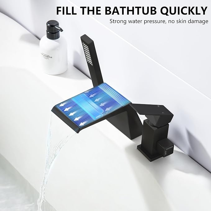 LIWEIKE Black Roman Tub Faucet - Image 3