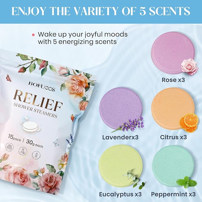 Shower Steamers Aromatherapy 15 Pack, Shower Bombs - Image 5