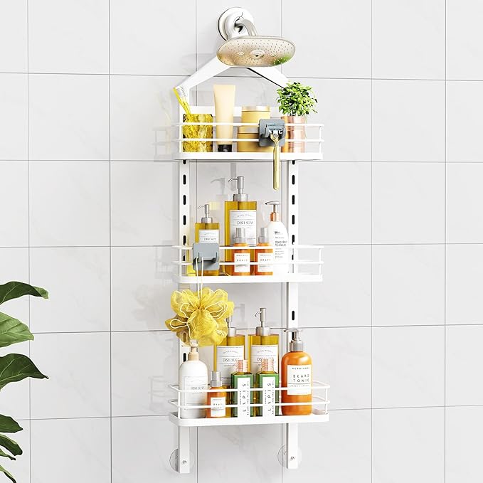 ODesign 3 Tier Height-Adjustable Shower Caddy Hanging Anti-Swing-Over The by ODesign