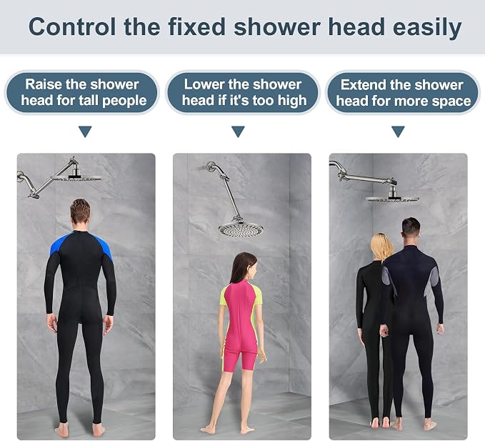 BRIGHT SHOWERS Brass Shower Head Extension Arm - Image 4