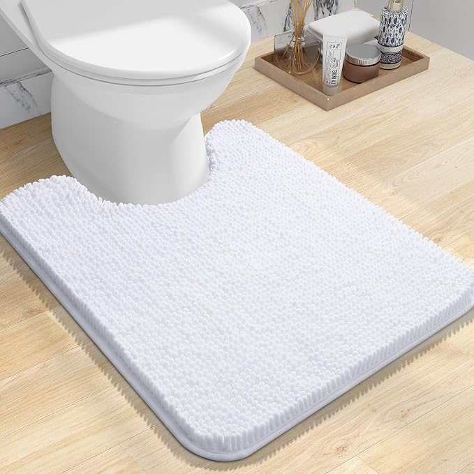 OLANLY Toilet Rugs U-Shaped 24x20, Extra Soft Absorbent Chenille Contour by OLANLY
