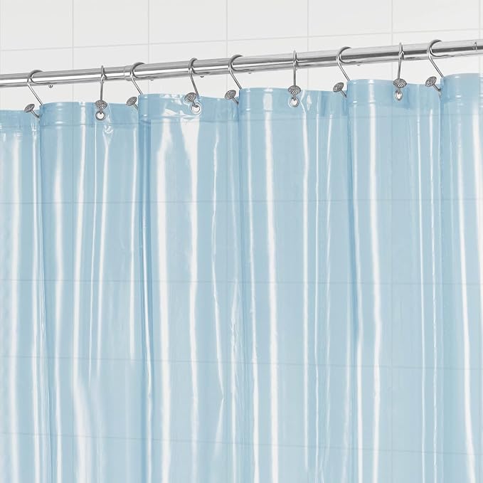 Barossa Design Clear Blue Long Shower Curtain Liner 78" Height - Image 4