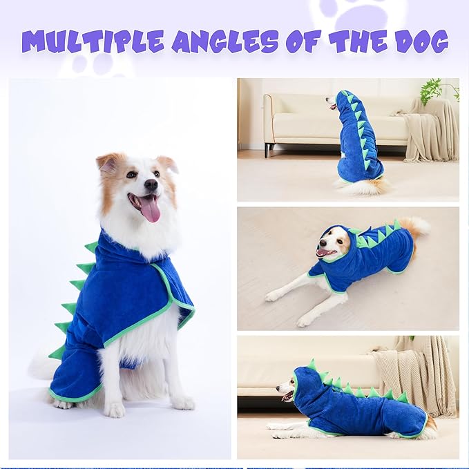Super Absorbent Dog Bathrobe, Microfiber Bath Robe Towel - Image 4