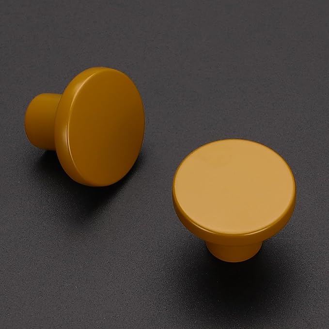 Ravinte 10 Pack Cabinet Knobs Earthy Yellow Kitchen Cabinet Knobs Round Dresser - Image 2