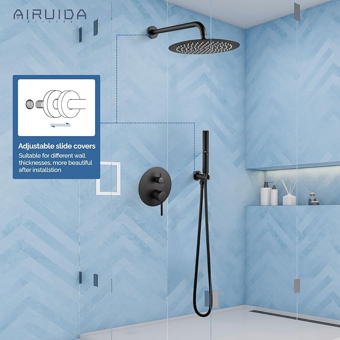 Airuida Shower Fixtures 2 Functions Shower Faucet Set Wall Mounted - Image 4