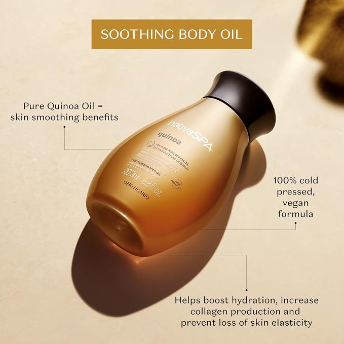 Nativa SPA by O Boticario Quinoa Hydrating Body Oil, Soft and Healthy Skin - Image 2