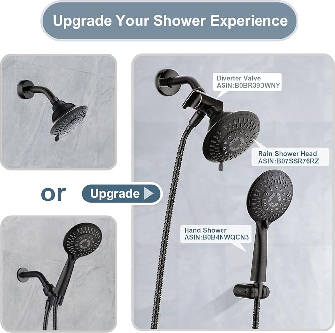 BRIGHT SHOWERS Shower Head Holder Wall Mount, Adjustable Handheld Shower Wand - Image 6