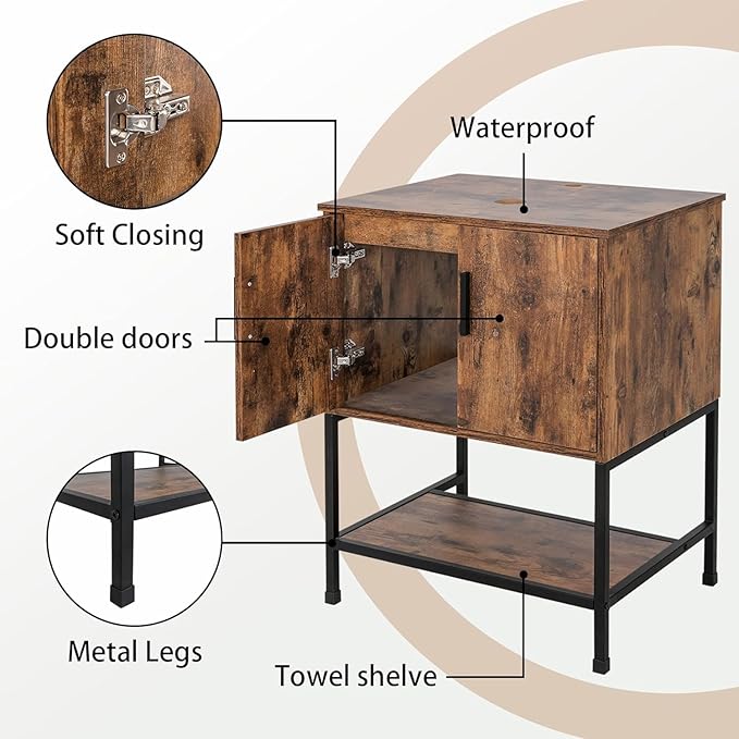 UEV Rustic Brown 30" Bathroom Vanity - Image 7