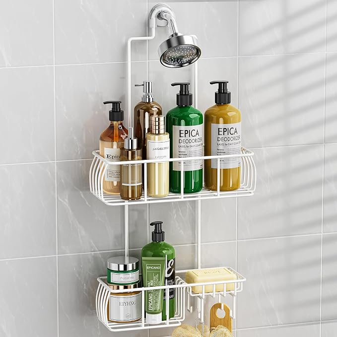Epicano Shower Caddy Hanging, Anti-Swing Over Head Shower Caddy Rustproof by Epicano