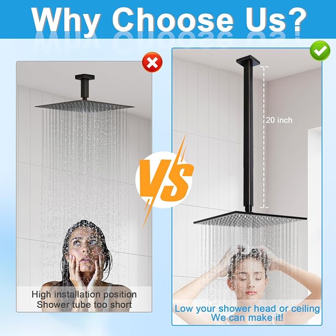 Ceiling Mount Rain Shower Head Extension Arm - Image 3