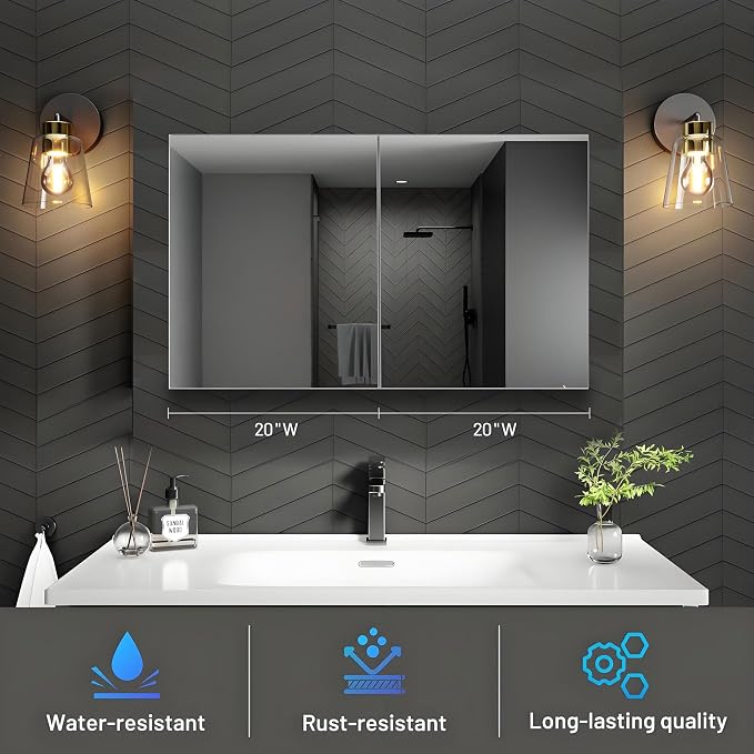 40 x 24 Medicine Cabinet Mirror - Image 3