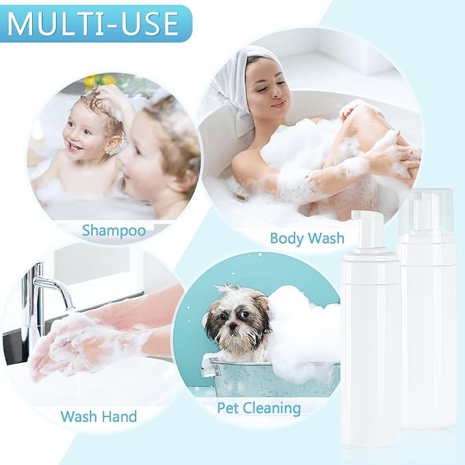 Foam Pump Bottle 200ml/6.8oz Empty Plastic Foam Dispenser Pump Bottle Travel - Image 5