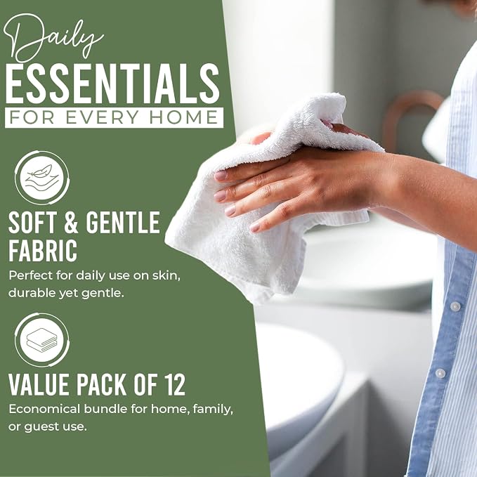 DAN RIVER 12 Pack Wash Cloths for Showering - Image 3