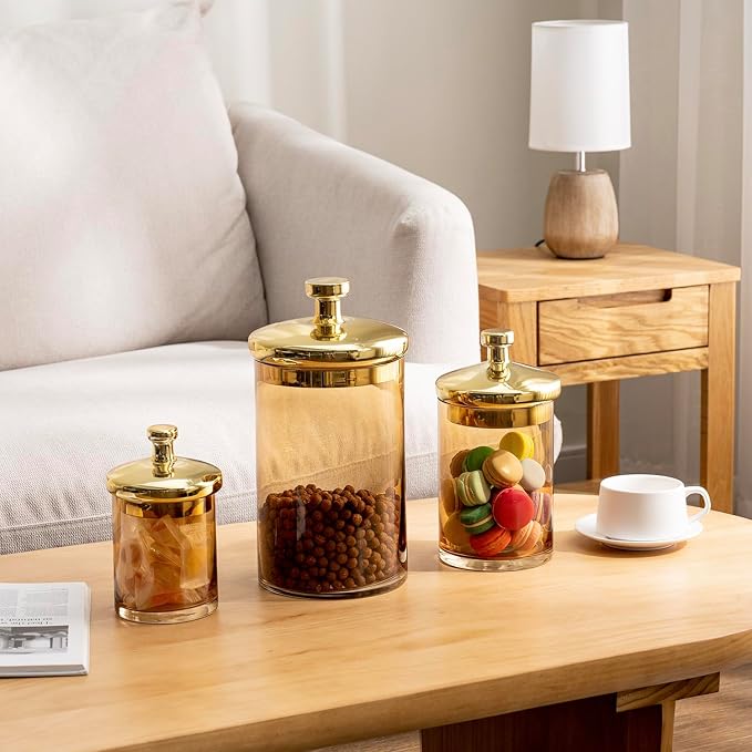 MyGift Glass Apothecary Jar Set - Image 3