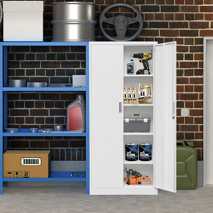 Metal Storage Cabinet, 72 Inch Tall Metal Storage Cabinet - Image 6