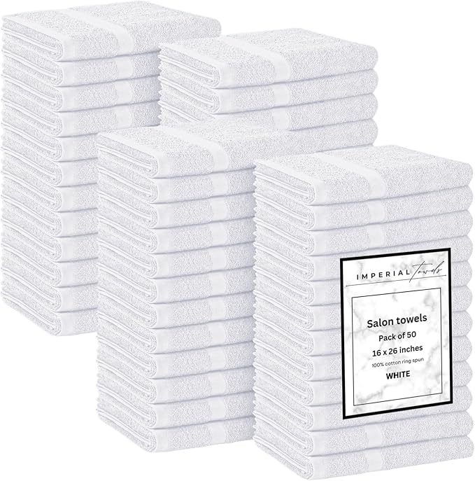 50 PK Saloon Towel White by Unknown