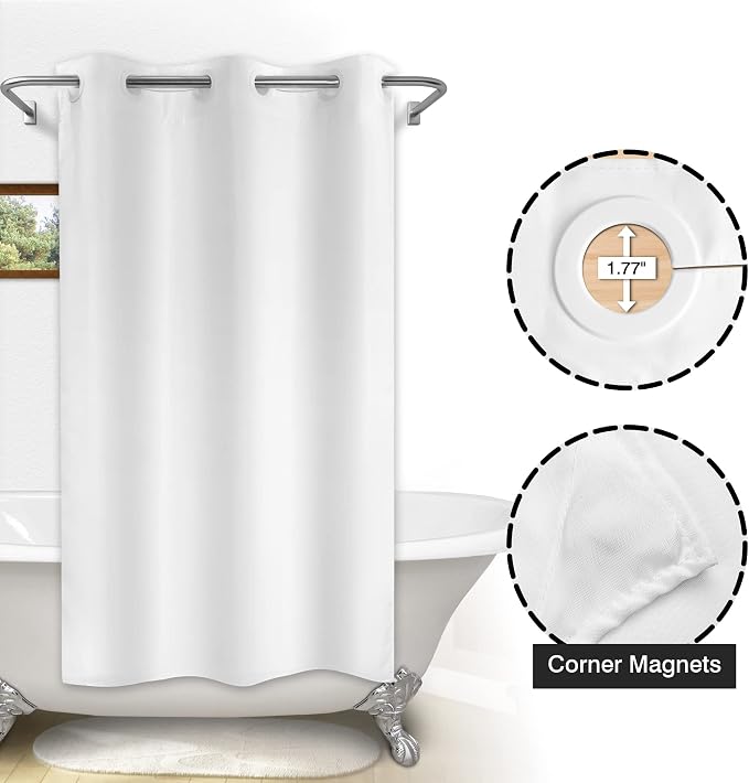 River Dream No Hook Stall Fabric Shower Curtain 48" Wide - Image 5