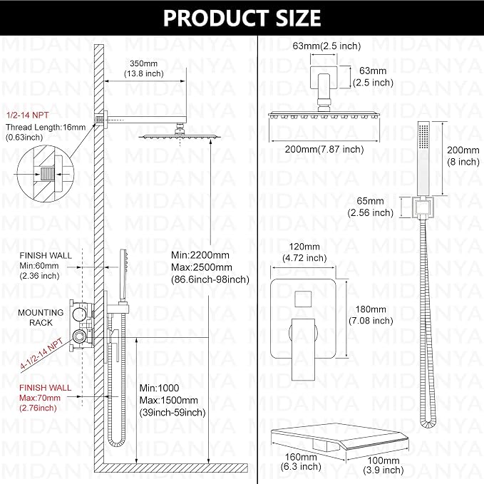 Midanya Rain Shower System - Image 6