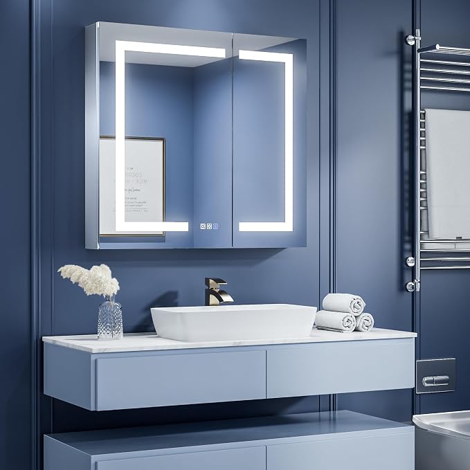 ExBrite LED Lighted Bathroom Medicine Cabinet - Image 9