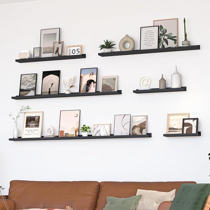 Heimlove Picture Ledge Shelf, Floating Shelves Set of 2, 48 Inches Picture Shelf - Image 4