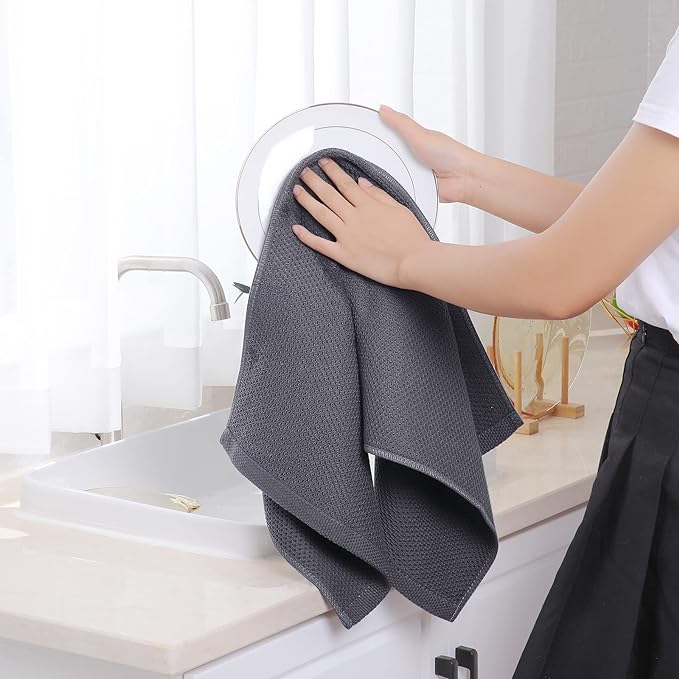 Homaxy 100% Cotton Waffle Weave Kitchen Dish Towels, Ultra Soft Absorbent Quick - Image 4
