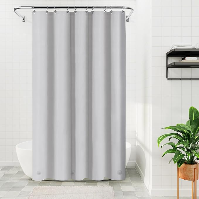 Barossa Design 54W x 78H Stall Shower Curtain Liner Silver Gray by BarossaDesign