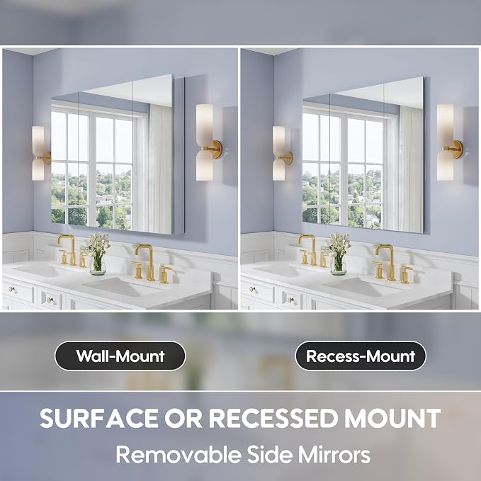 WELLFOR 44" x 36" Bathroom Medicine Cabinet - Image 5