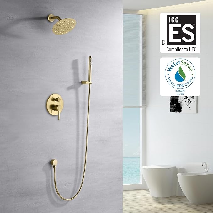 sumerain Brushed Gold Shower Faucet System - Image 2