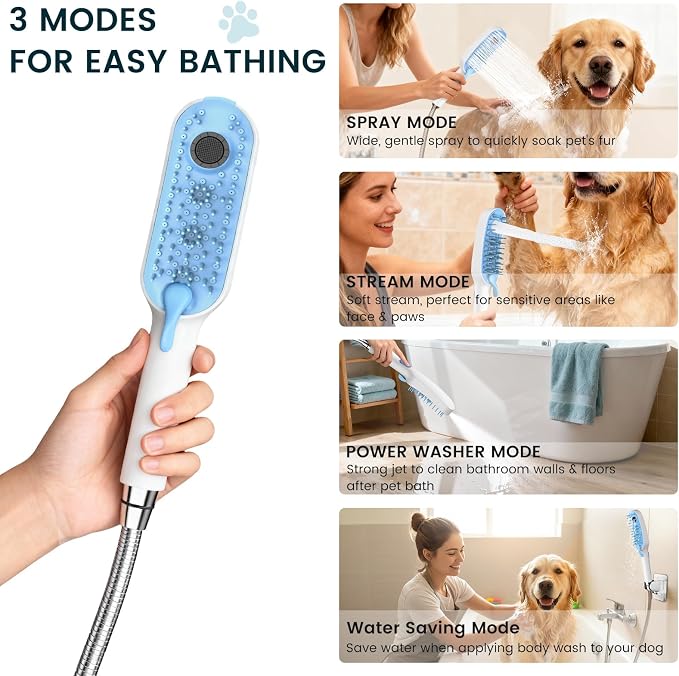 4 Mode Dog Shower Attachment, Dog Shower Sprayer - Image 2