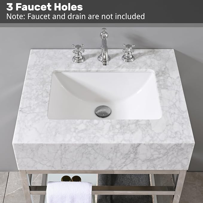 GESIPOR Bathroom Carrara Marble Vanity - Image 4