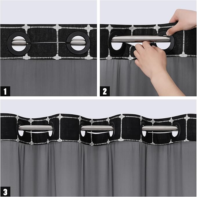 No Hooks Required Farmhouse Shower Curtain - Image 5