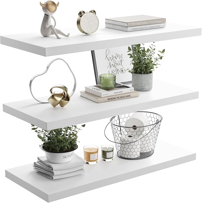 Wall Shelf Set of 1, Wooden Floating Wall Shelf by Home